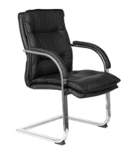 Кресло Бюрократ T-9927SL-LOW-V/BLACK на полозьях черный кожа