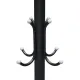 Вешалка-стойка SHT-CR450, 1,86 м, диск 37 см, 6 крючков + 4 дополнительных, металл/мрамор, черная, В1-50. Фото товара с разных ракурсов.